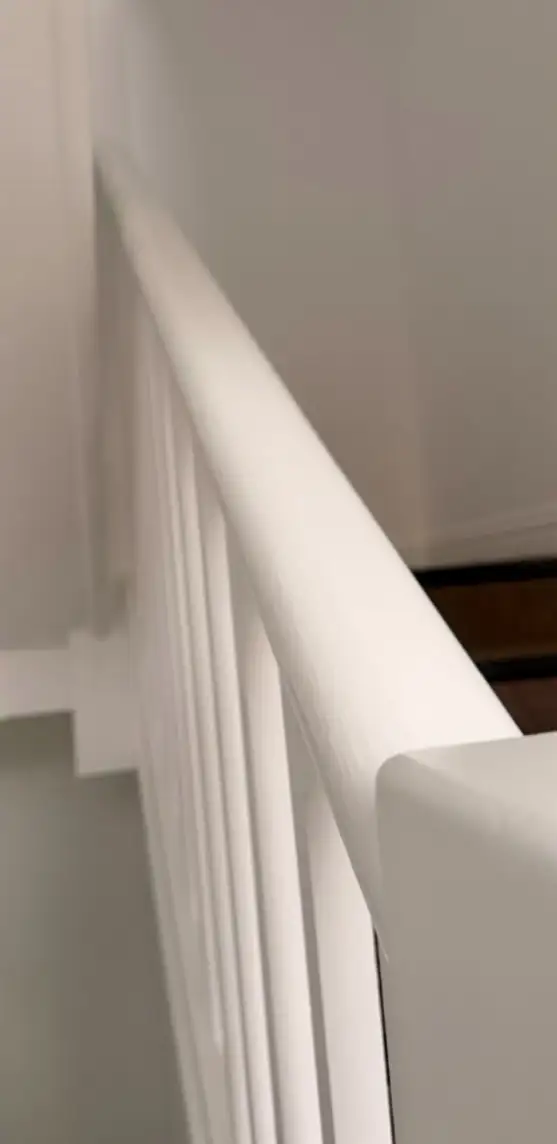 Handrail and spindles painted smooth white